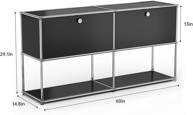 Modern Storage Cabinet Black F Versatile Free-Standing Organizer