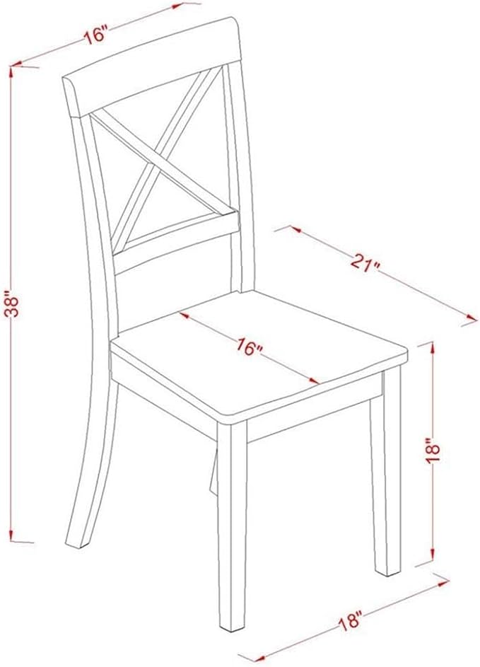 East West Furniture BOC-OAK-W Boston Kitchen Dining Chairs