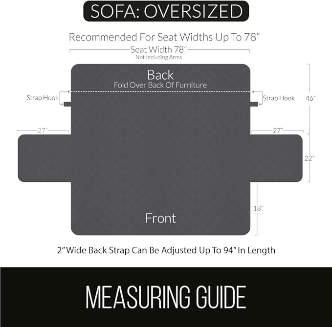 Sofa Shield® Couch Slip Covers for Dogs, Reversible Furniture Protector