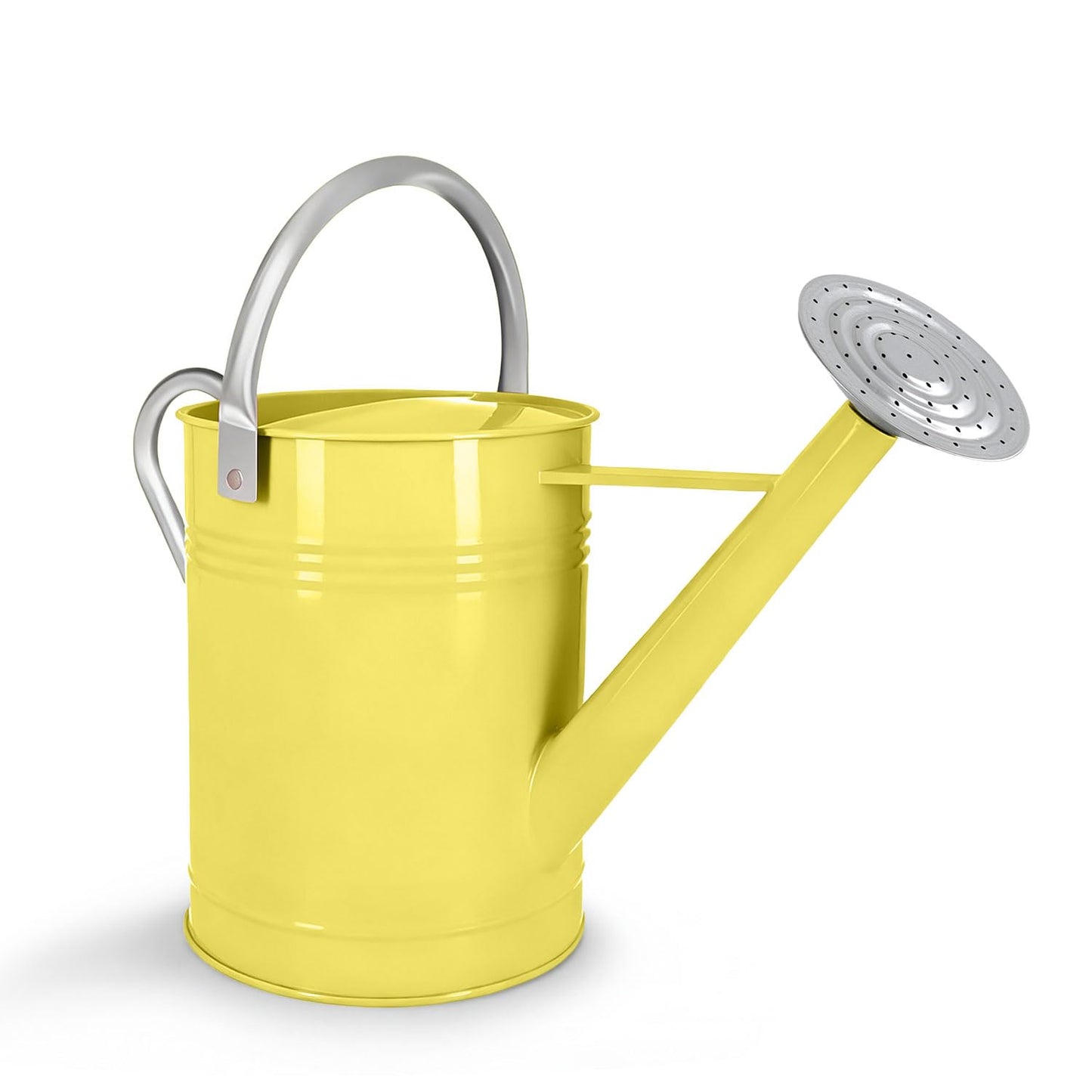 Metal Watering Can for Outdoor Plants, 1.7 Gallon Yellow Garden Watering Can for Flower, Houseplants, Galvanized Finish