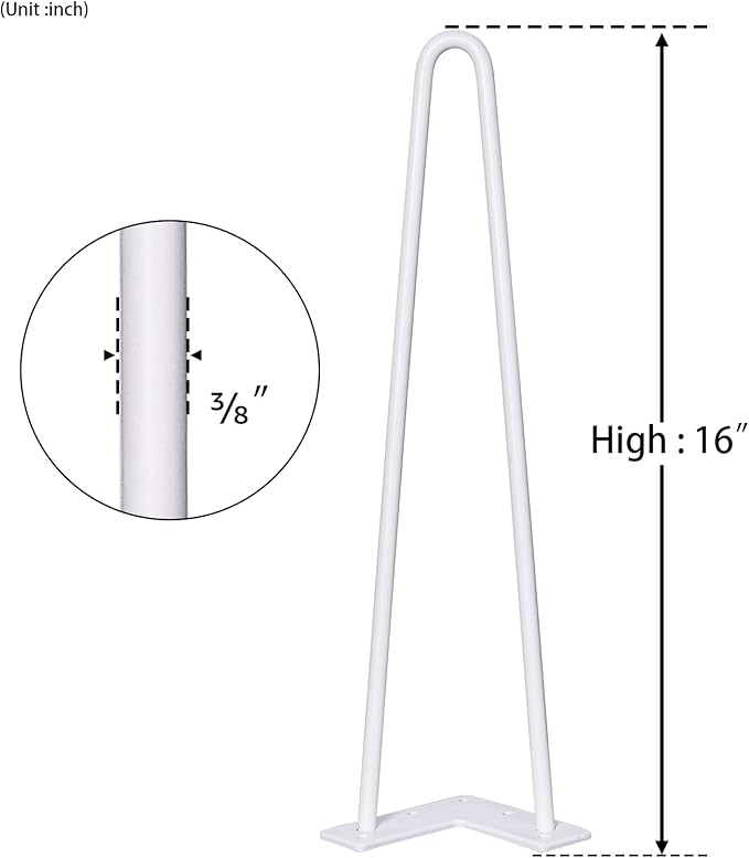SMARTSTANDARD 16 Inch Heavy Duty Hairpin Furniture Legs, Metal Home DIY Projects