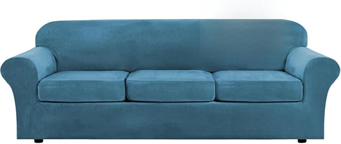 H.VERSAILTEX High Stretch Sofa Slipcover 4 Piece Cover Velvet Furniture