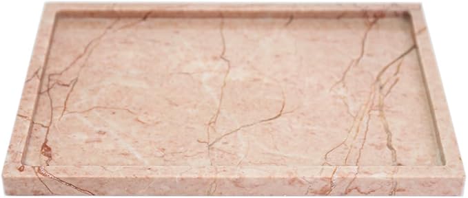 Real Luxurious Natural Marble Vanity Tray Genuine Marble Storage Tray