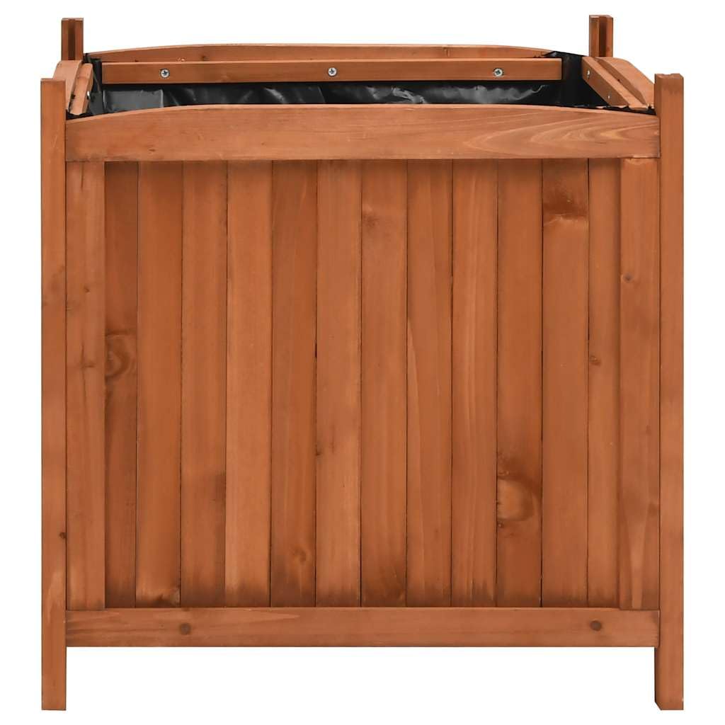 QZZCED 2-Pack Cedarwood Square Planters for Outdoor and Indoor Use, 19.7 Inch Large Garden Plant Box with Moisture Control Lining for Flowers, Vegetables, and Balcony