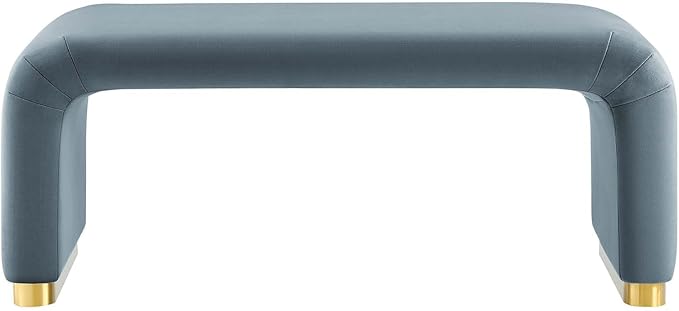 Modway EEI-6735-BRA-CAB Koda Performance Velvet Waterfall Ottoman, Brass Cadet