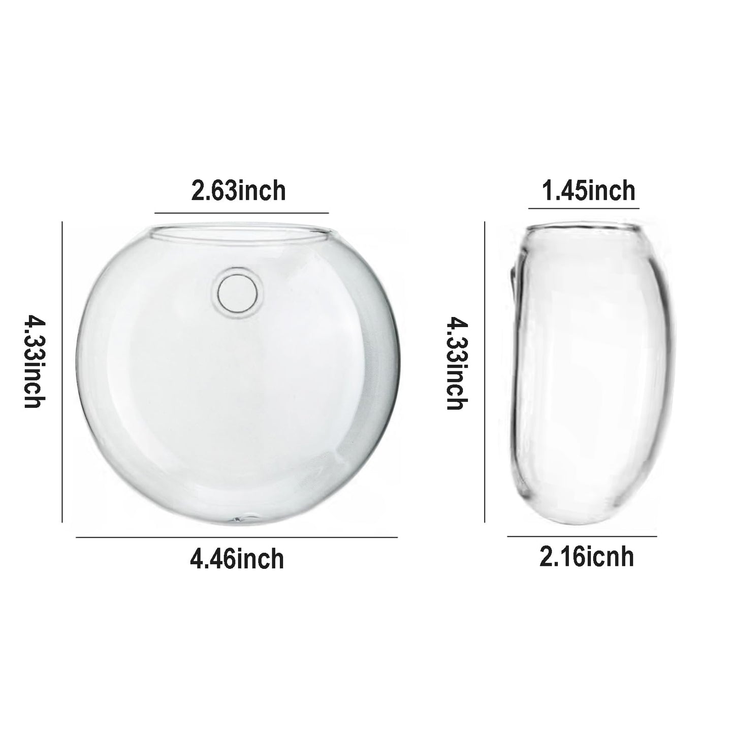 CHPINDAM Wall Hanging Planter Propagation Station, Oblate Glass Flower Vase for Propagation, Wall Planter for Indoor Plants, Modern Home Office Corridor Bathroom Decor (2)