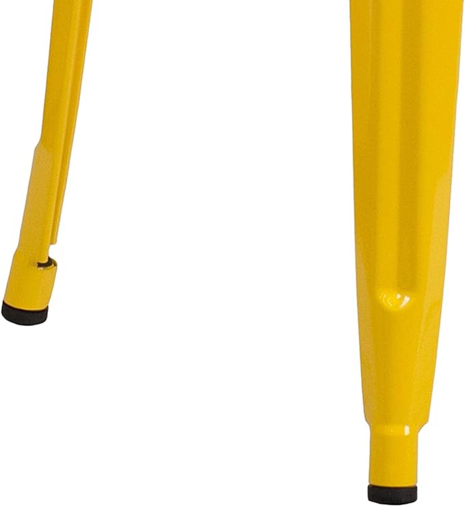 Flash Furniture Commercial Grade 30" High Backless Yellow Metal Indoor-Outdoor