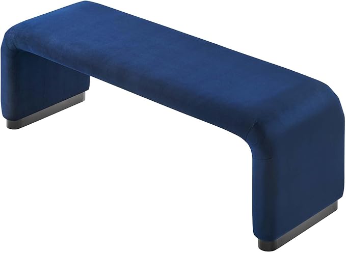Modway EEI-6734-BLK-MID Koda Performance Velvet Waterfall Long Bench