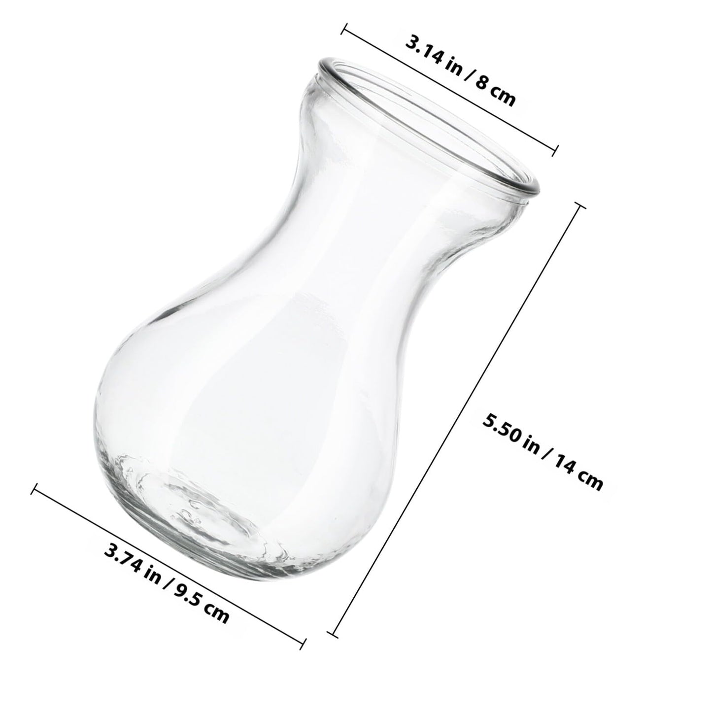 Angoily 4pcs Small Glass Hydroponic Flower Vases for Hyacinth Bulb Growing, Decorative Bud Vases for Home Office Centerpieces and Plant Terrariums