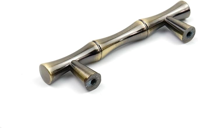 2PCS Bamboo Pull, Bronze Antique Brass Zinc Alloy Cabinet Handles, 2.5 Inch