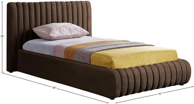 Meridian Furniture NicoBrown-T Nico Collection Modern | Contemporary Velvet