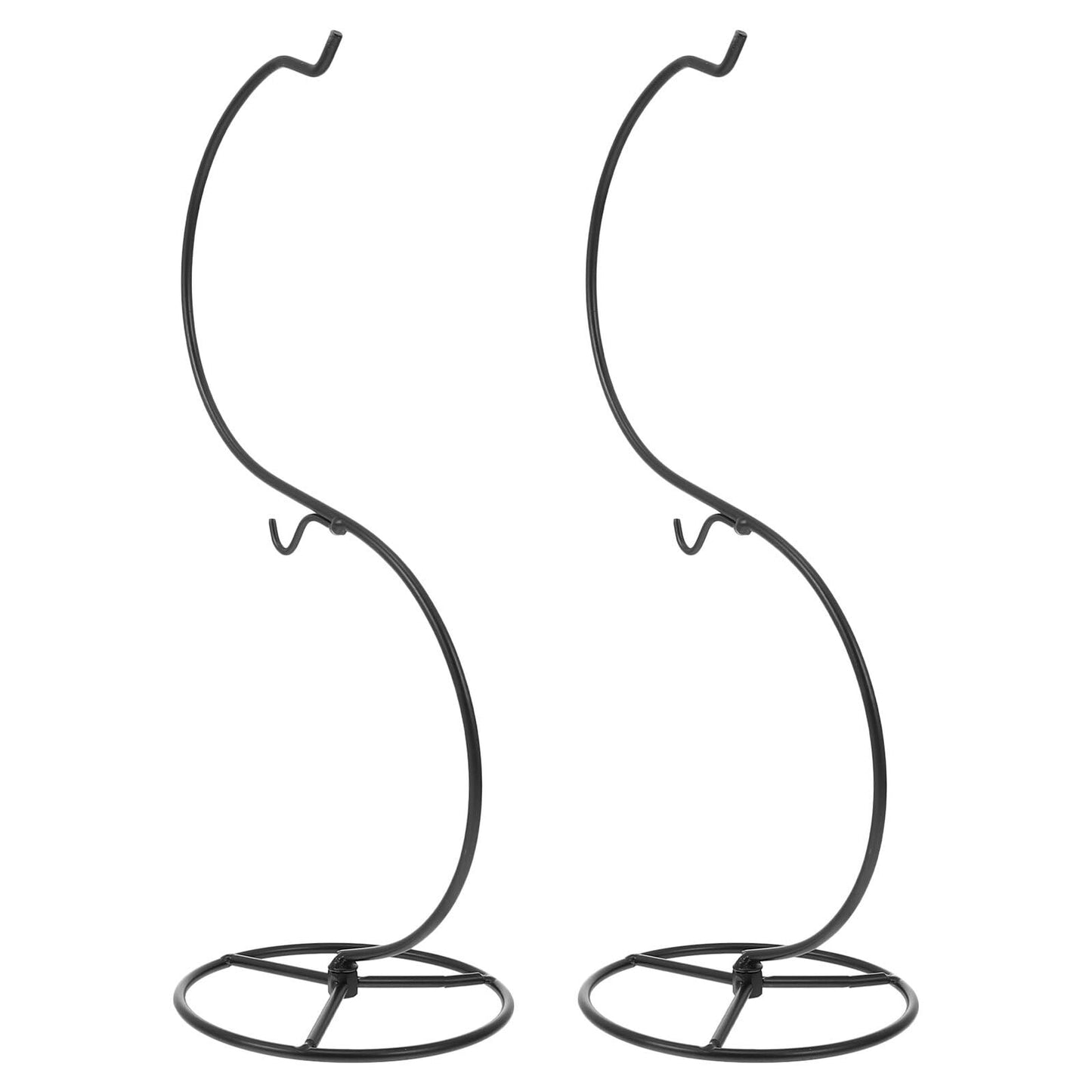 Toyvian 2pcs S-shaped Air Plant Stand Hangers 14x34.2cm Iron Wire Decorative Hanging Hook for Terrarium Display, Glass Globe Holder, Seasonal Ornament Display and Tabletop Art Craft Decor