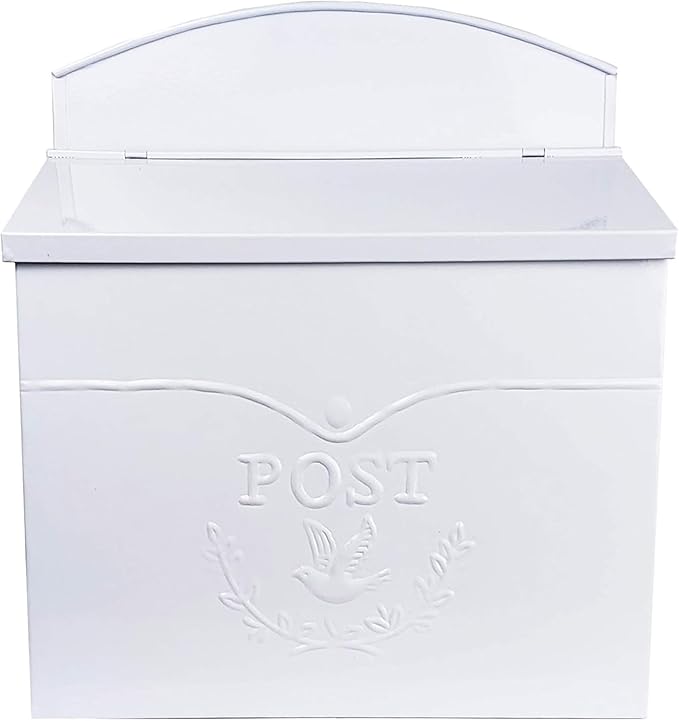 NACH Mailboxes for Outside Wall Mount, 11.5 x 5 x 13 inches, White Mailbox for Door, Waterproof Mailbox for Outside - The Chelsea Mailbox