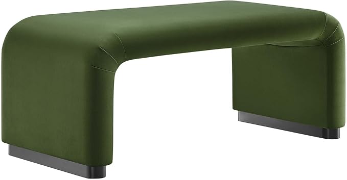 Modway EEI-6735-BLK-MOS Koda Performance Velvet Waterfall Ottoman