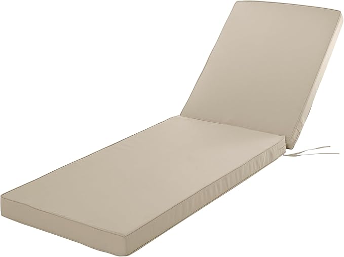 Chaise Lounge Cushion for Outdoor Furniture, Waterproof Fade and Tear Resistant