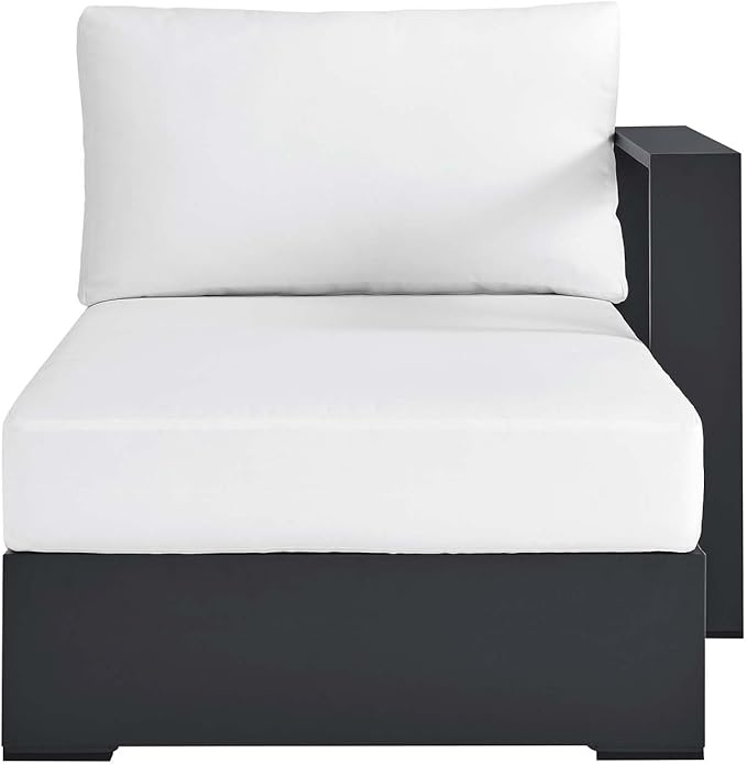 Modway Tahoe Powder-Coated Aluminum Outdoor Chaise Lounge in Gray White
