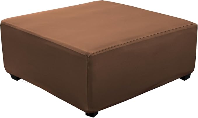 Super Stretch 40x40x15 inch Square Ottoman Cover- Soft Form Fit Ottoman Cover