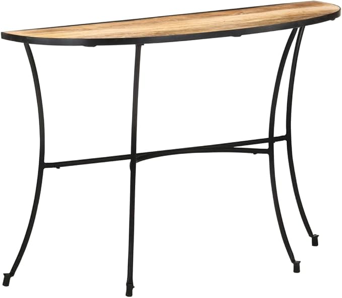 Industrial Style Side Table, Natural Solid Mango Wood End Stand