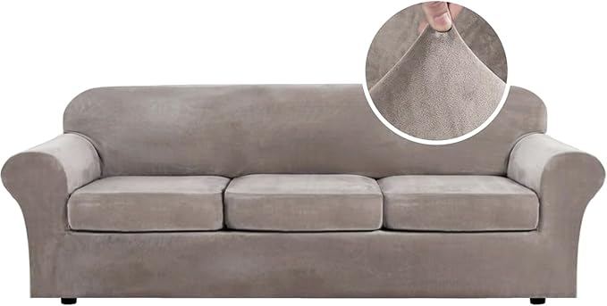 H.VERSAILTEX High Stretch Sofa Slipcover 4 Piece Cover Velvet Furniture