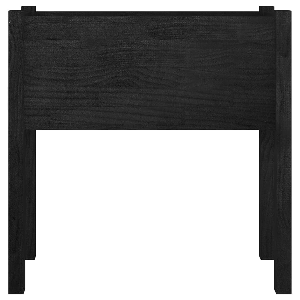 MBDRKVGF Large Garden Planter Box, 27.6-inch Square Wooden Flower Pot for Outdoor Patio, Balcony and Backyard, Matte Black Solid Pinewood Decorative Raised Bed