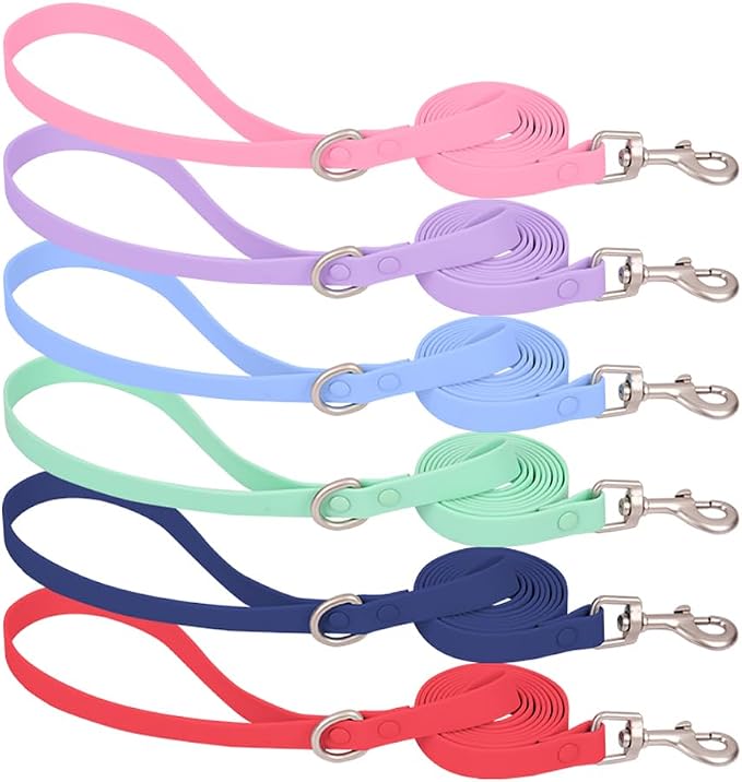 Ovale Waterproof Dog Collar Leash Combo Set, Durable and Easy to Clean, for Medium Dogs.(M, Light Green)