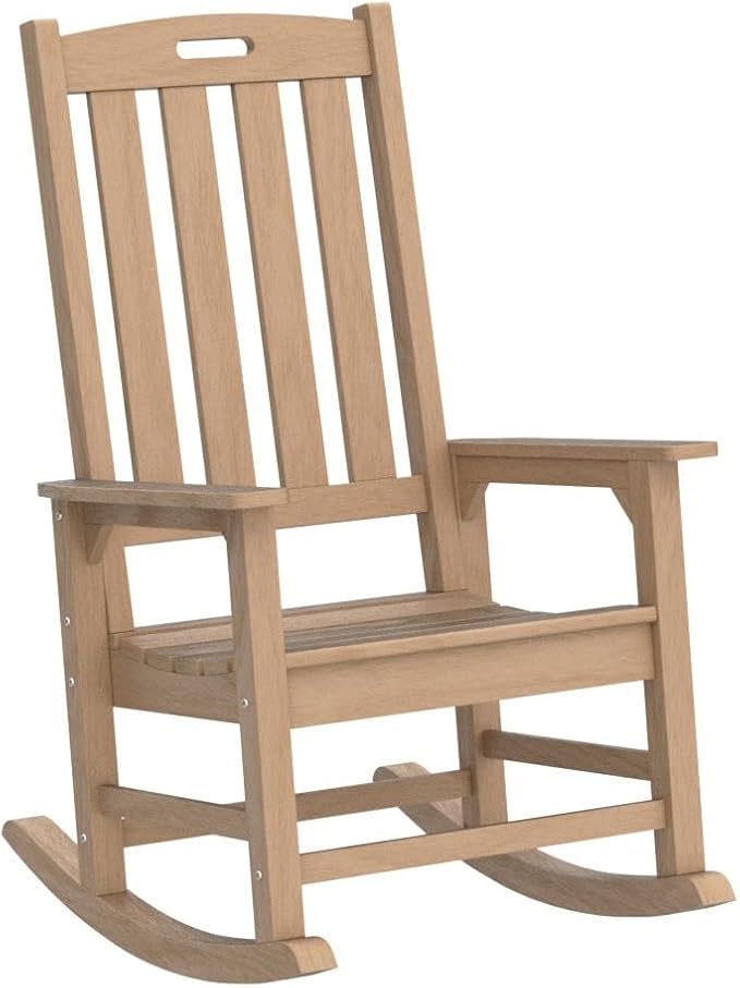 Psilvam Oversized Outdoor Rocking Chair Set of 2, Porch Rocker