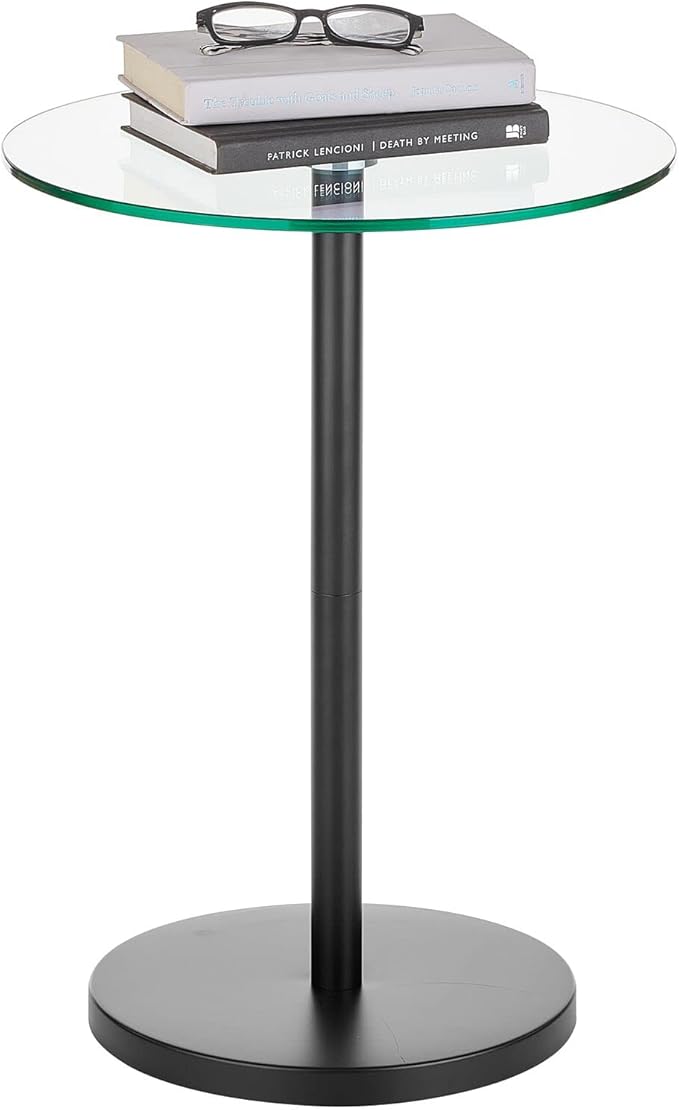 mDesign Glass Top Side/End Drink Table