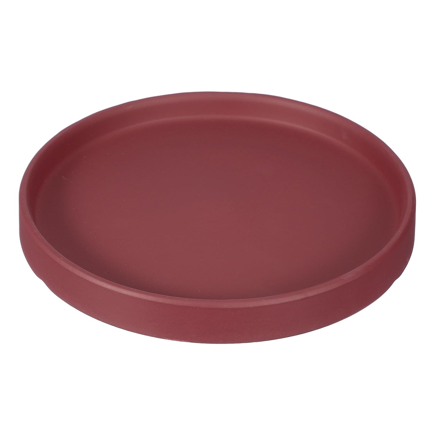 YELARXI 6.7 Inch Ceramic Plant Saucers, Round Flower Planter Water Trays Ceramic Plant Saucer Pot Tray -Fitting for (Outdoor/Indoors/Garden/Planting/Water/Flower/Coffee) Burgundy