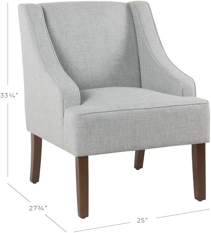 HomePop Swoop Arm Living-Room-Chairs, Soft Dove Gray