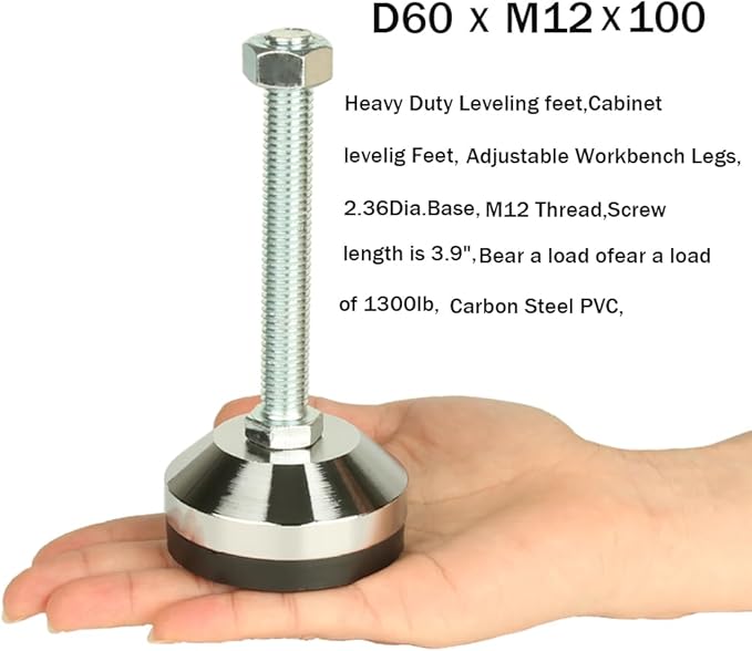 Heavy Duty Leveling Screw Leg, Leg Leveler 2.36" Dia Base, Adjustable Leveling