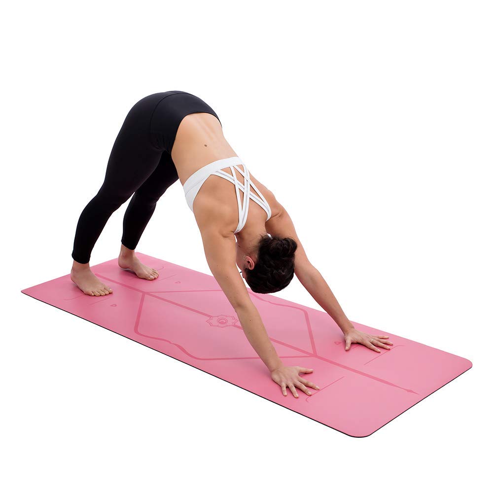 Liforme Original Yoga Mat – Free Yoga Bag Included - Patented Alignment System, Warrior-like Grip, Non-slip, Eco-friendly, sweat-resistant, long, wide, 4.2mm thick mat for comfort