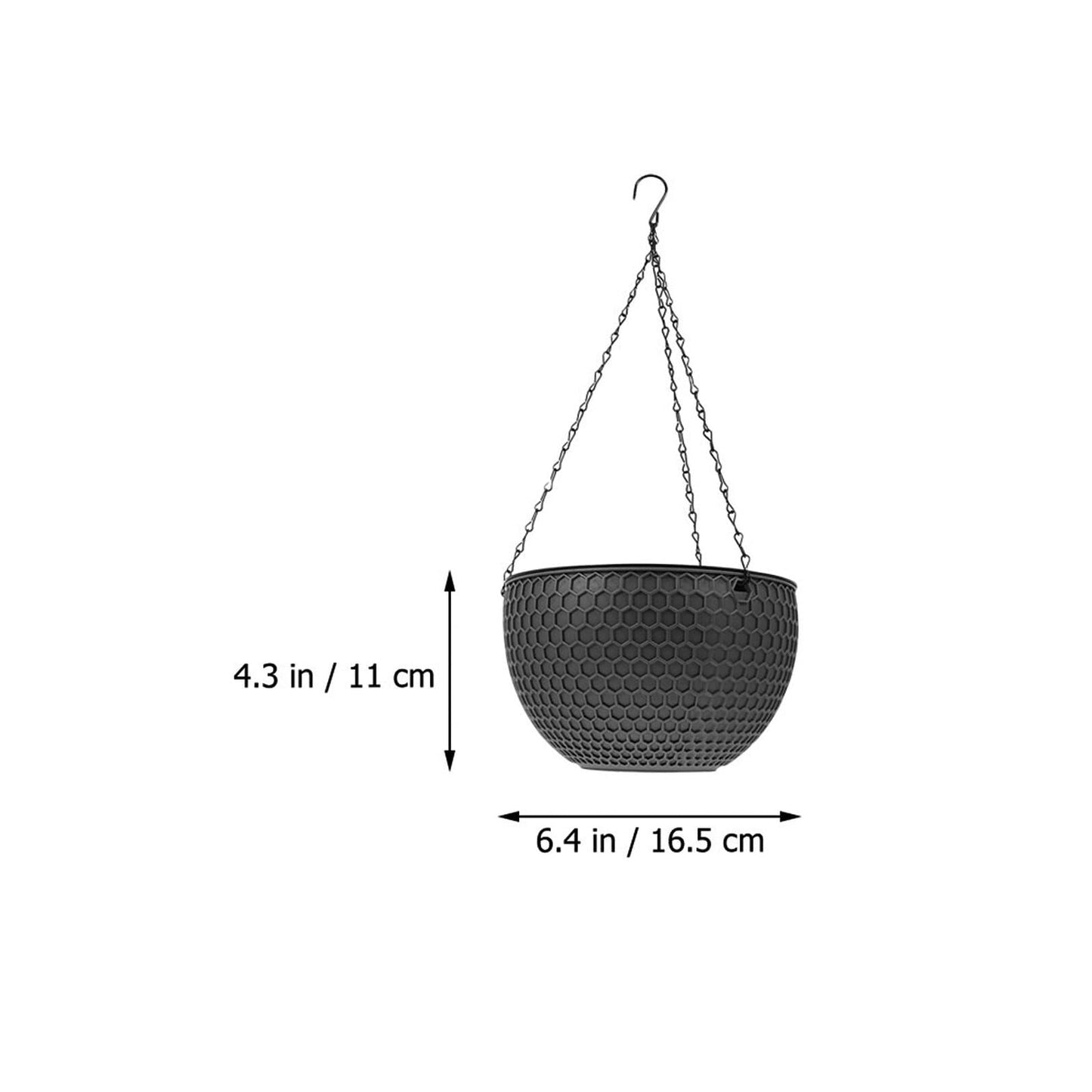 IWOWHERO 2Pcs Hanging Planter Plastic Honeycomb Rattan Weave Plant Basket for Use Deep Color