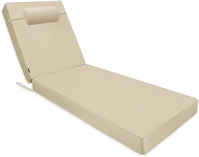 Chaise Lounge Cushion for Outdoor Furniture, Waterproof, Fade-Resistant and