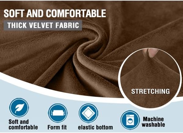 HDCAXKJ Corner Sectional Couch Covers Velvet Stretch L Shape Sofa Cover Soft