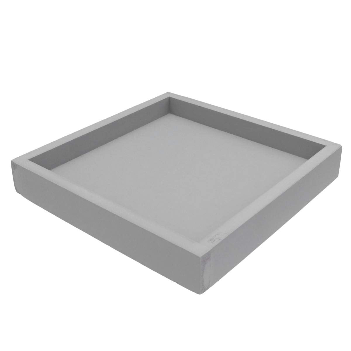 DOITOOL 8.89 Inch Square Thickened Flower Pot Tray Leakproof Plant Saucer Multi-Functional Indoor Balcony Garden Base Grey