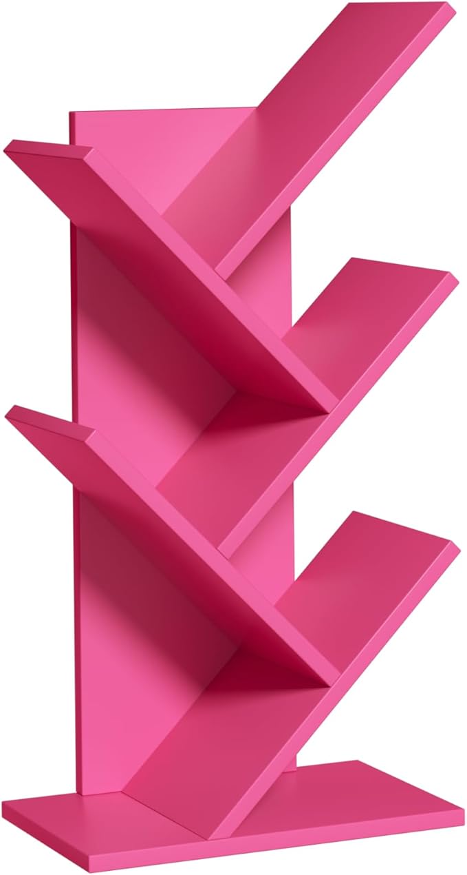 SHEEPAM 5 Tier Tree Book Shelf, Small Desktop Bookshelf