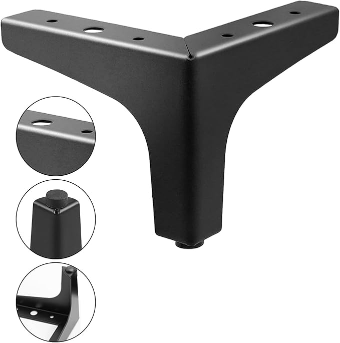 AODIOU Furniture Legs Metal Feet: Cabinet Legs 4 Inch Triangle Feet Replacement