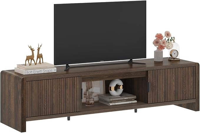 FATORRI TV Stand for 75/65/55 Inch TVs, Mid Century Modern Entertainment Center