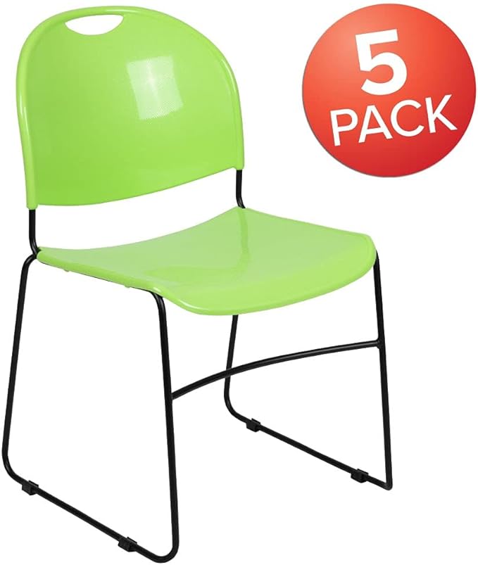 Flash Furniture HERCULES Series 5 Pack 880 lb. Capacity Green Ultra-Compact