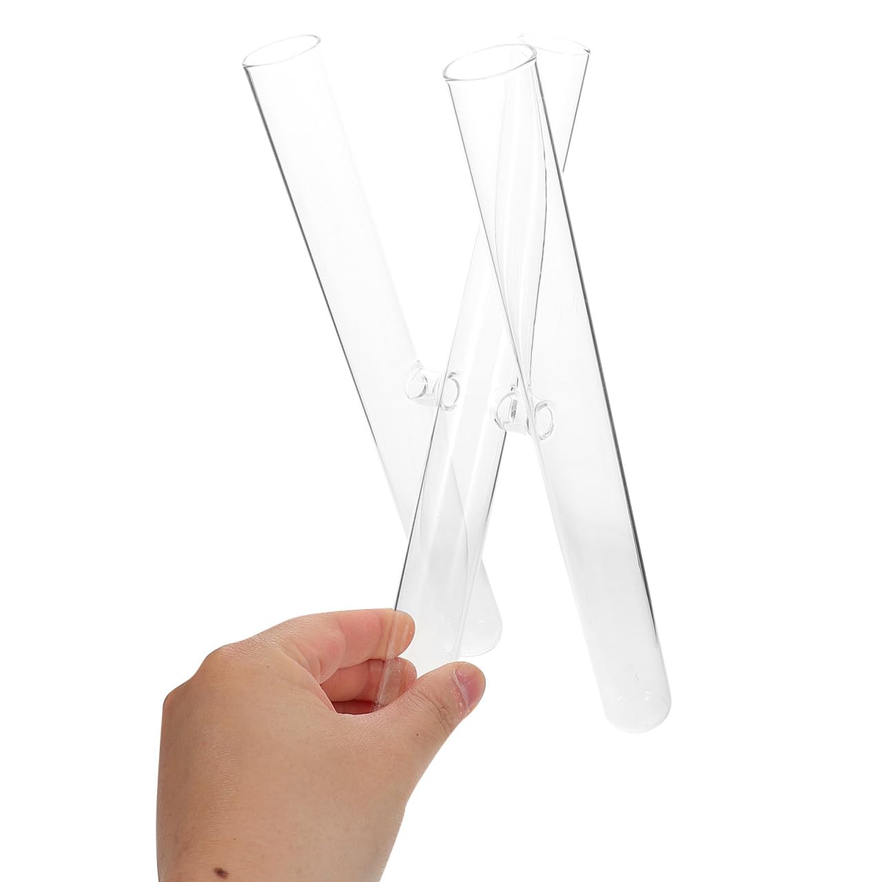 HOODANCOS 3Pcs Borosilicate Glass Test Tube Vases, Transparent Clear Floral Tubes, Minimalist Artistic Flower Arrangement Containers for Home Bedroom Office Party Decor 9.44X4.33X0.98In