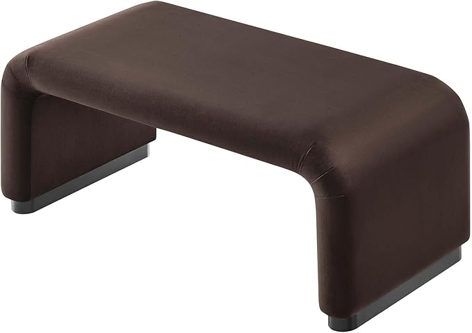 Modway EEI-6735-BLK-CHB Koda Performance Velvet Waterfall Ottoman