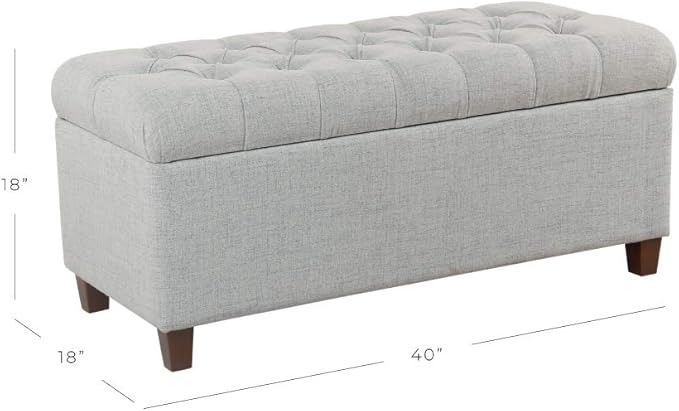 Homepop Home Decor Tufted Ainsley Button Storage Ottoman Bench
