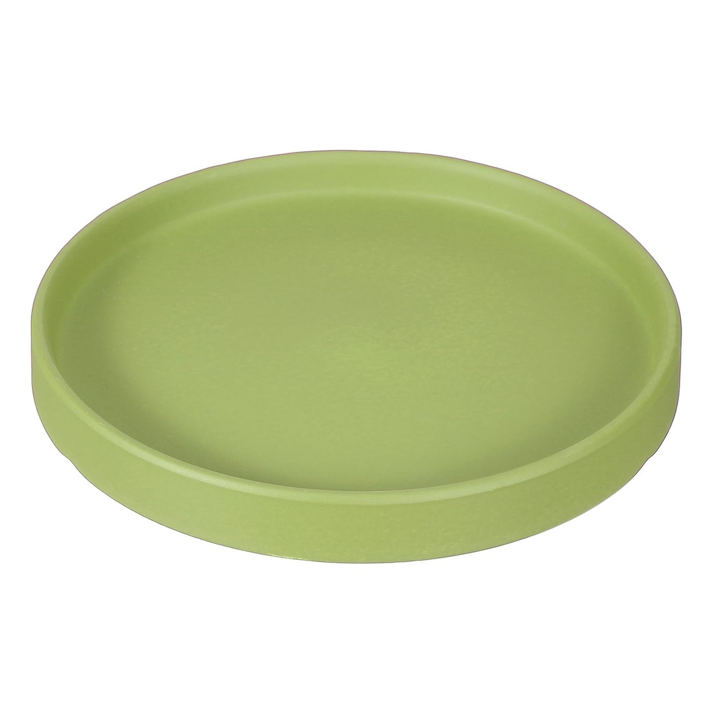YELARXI 6.7 Inch Ceramic Plant Saucers, Round Flower Planter Water Trays Ceramic Plant Saucer Pot Tray -Fitting for (Outdoor/Indoors/Garden/Planting/Water/Flower/Coffee) Green