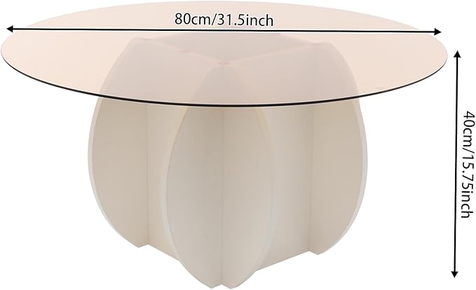 Round Glass Coffee Table for Living Room
