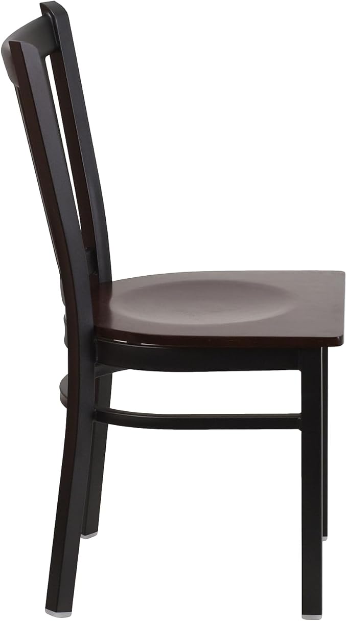 Flash Furniture 2 Pack HERCULES Series Black Vertical Back Metal Restaurant