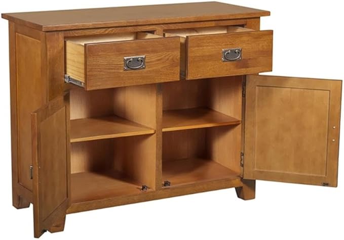 Crafters and Weavers Arts and Crafts 2-Drawer Solid Wood Cabinet in Cherry
