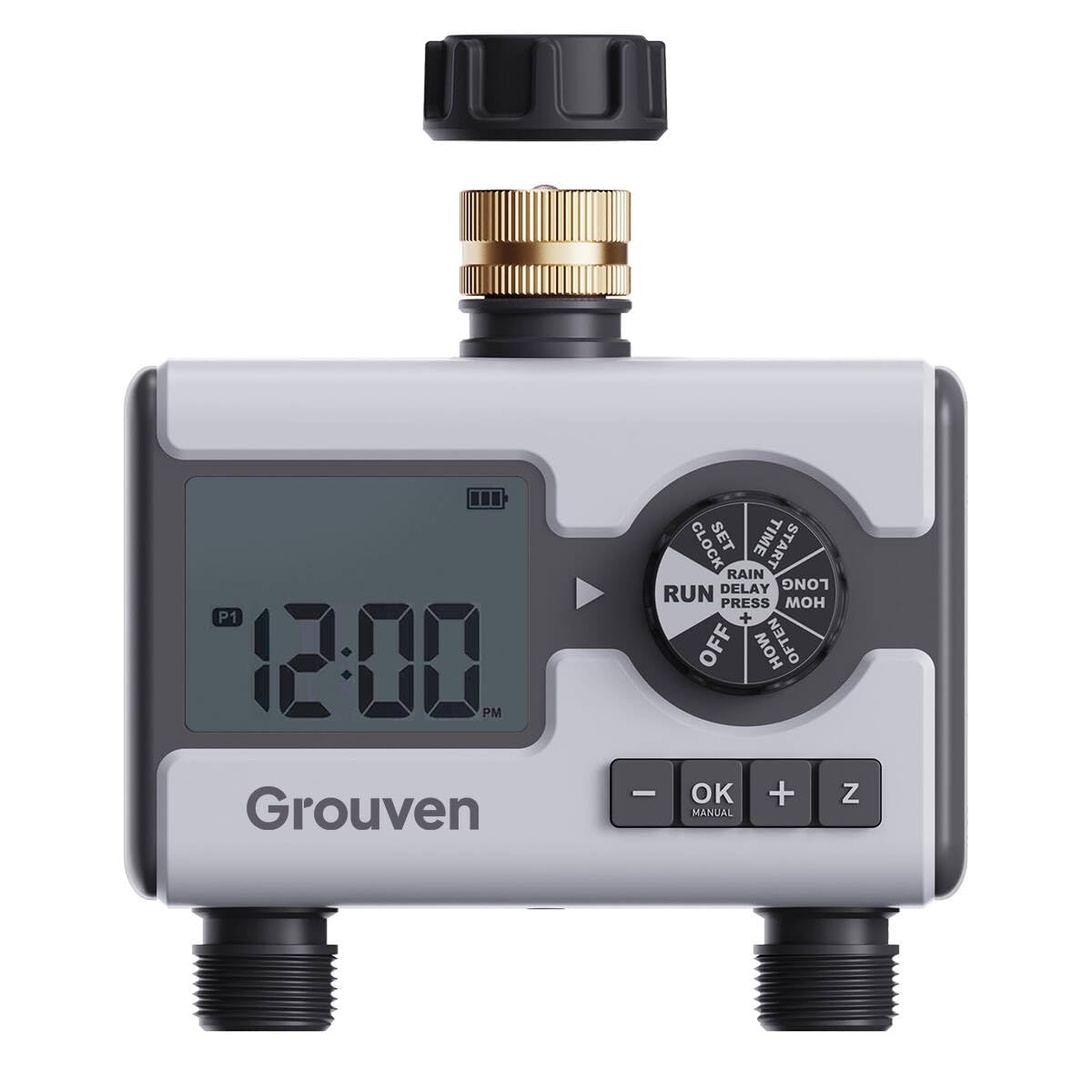Water Timer for Garden Sprinkler Hose Timer with Rain Delay, Manual, Automatic Watering System Programmable，2 Outlet