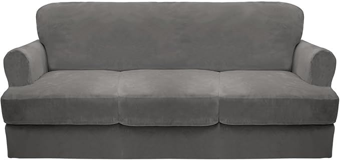 CUCRAF Cushion Sofa Cover 4 Piece Slipcovers, Soft Thick Velvet Couch Cover