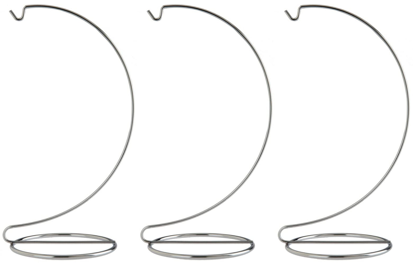 Creative Hobbies® 10 Inch Chrome Ornament Display Stands - Elegant Wire Hangers for Ornaments & Terrariums | Pack of 3