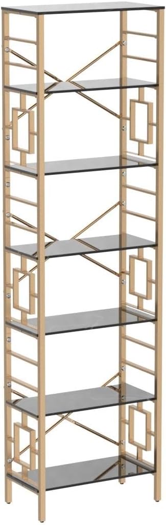 HOMISSUE Bookcase, 7-Tier Tall Bookshelf Metal Bookcase and Bookshelves